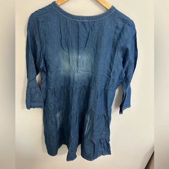 Pink Lily Spring Denim Tiered Dress - Picture 5 of 6